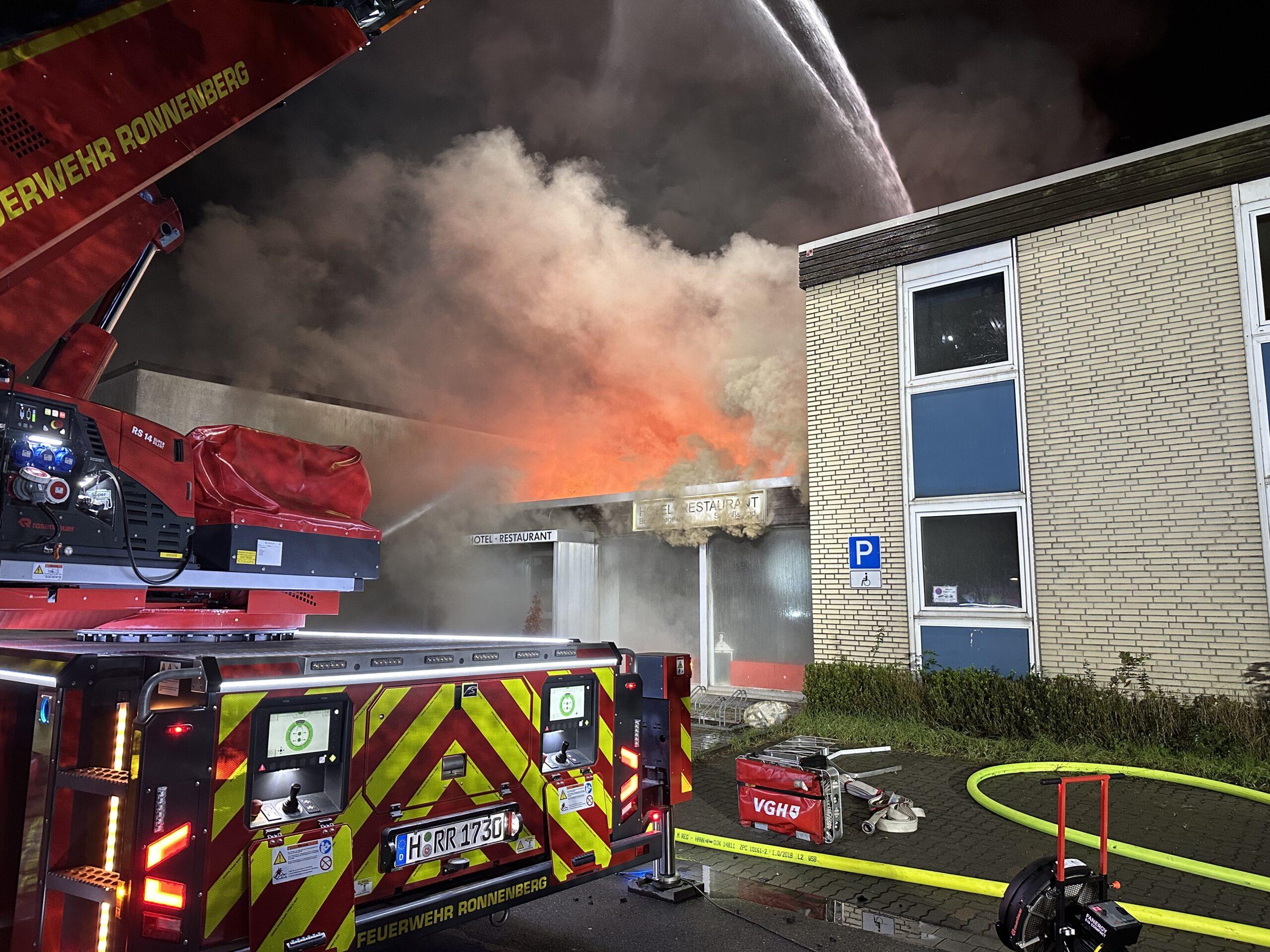 Großbrand einer Gaststätte